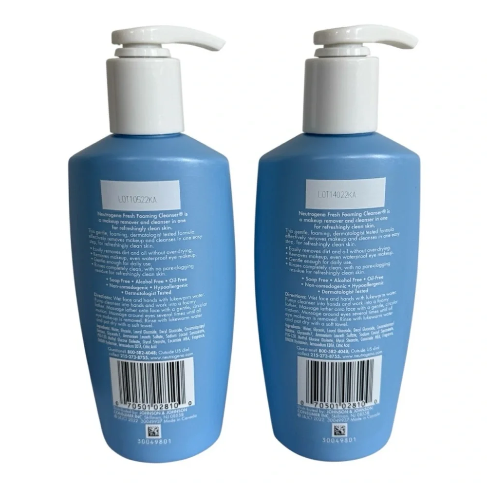Neutrogena Fresh Foaming Cleanser Original 6.7 fl oz Two Pack New